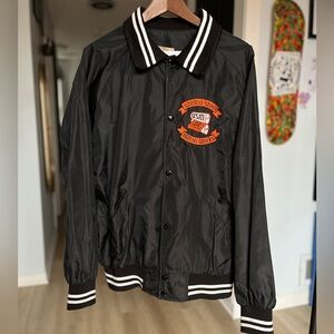 Retro Black and Orange Windbreaker